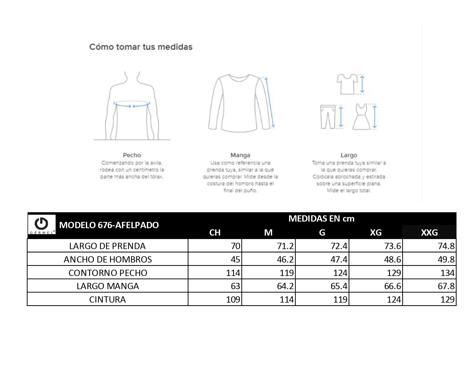 Chamarra GERHEL para Caballero California Mod. 676 Invernal.