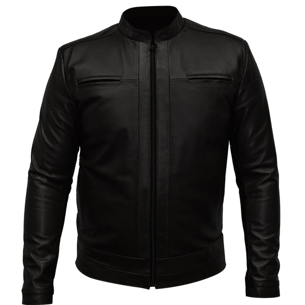 chamarra racer 'Pátina Vintage' 676-A de ante de borrego con acabado óxido y corte ajustado.